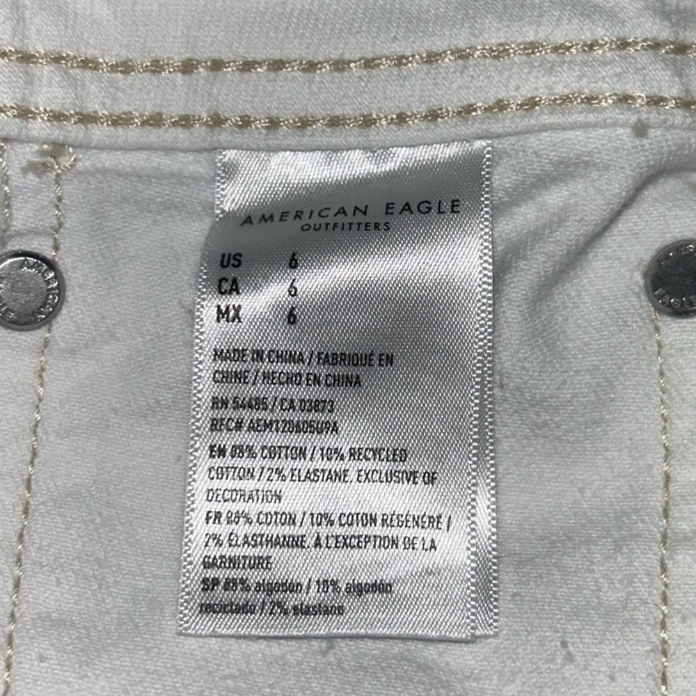 American Eagle Womens Shorts Size 6 White  Easy Shortie Stretch Denim AE - Picture 4 of 7